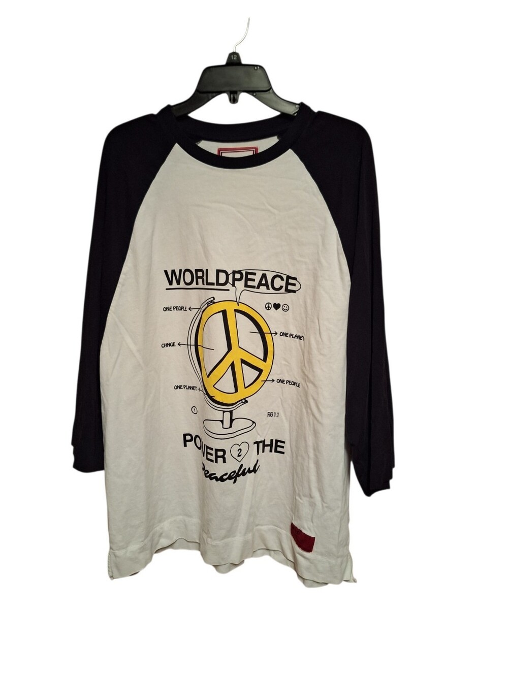 CHNGE Unisex Adult World Peace One People Jersey Organic Cotton 3XL Small Holes